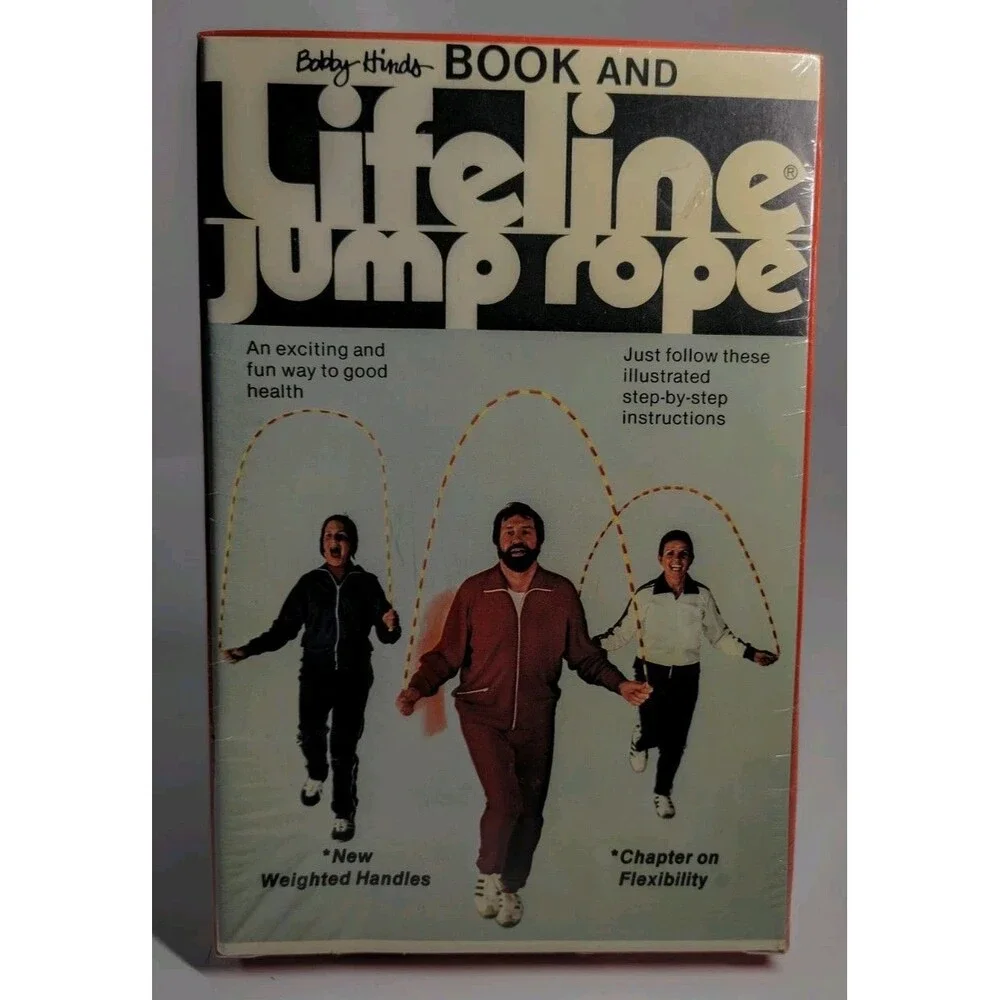 Vintage 1975 The Bobby Hinds Book And Lifeline Jump Rope. Brand New Sealed